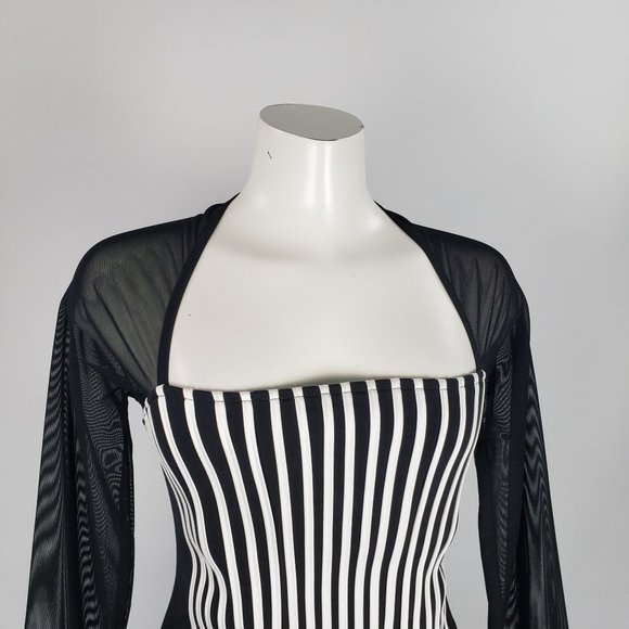 Ribkoff Trends Black Striped Top Size 8 - Picture 2 of 10